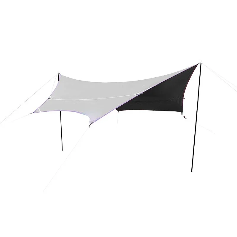 Vinyl Silver Pastebrushing Canopy Outdoor Camping Solitude Tent Hexagonal Oversized Rainproof and Sun Protection Sunshade