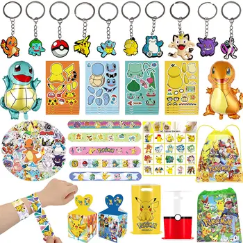 寶可夢主題生日派對禮物 皮卡丘鑰匙圈 紋身貼紙 印章 手環 糖果盒 送給賓客的禮物 兒童嬰兒派對禮物 10 最佳銷售 寶可夢主題生日派對裝飾 - №7