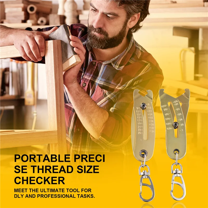 

RALCA-2PCS Портативный брелок для точного проверки размера резьбы для точного измерения