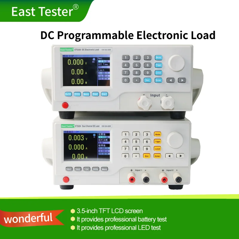 

EAST TESTER ET5300/ET5301/ET5302/ET5303 DC Programmable Electronic Load Power400W Input Voltage500V Input Current 30A