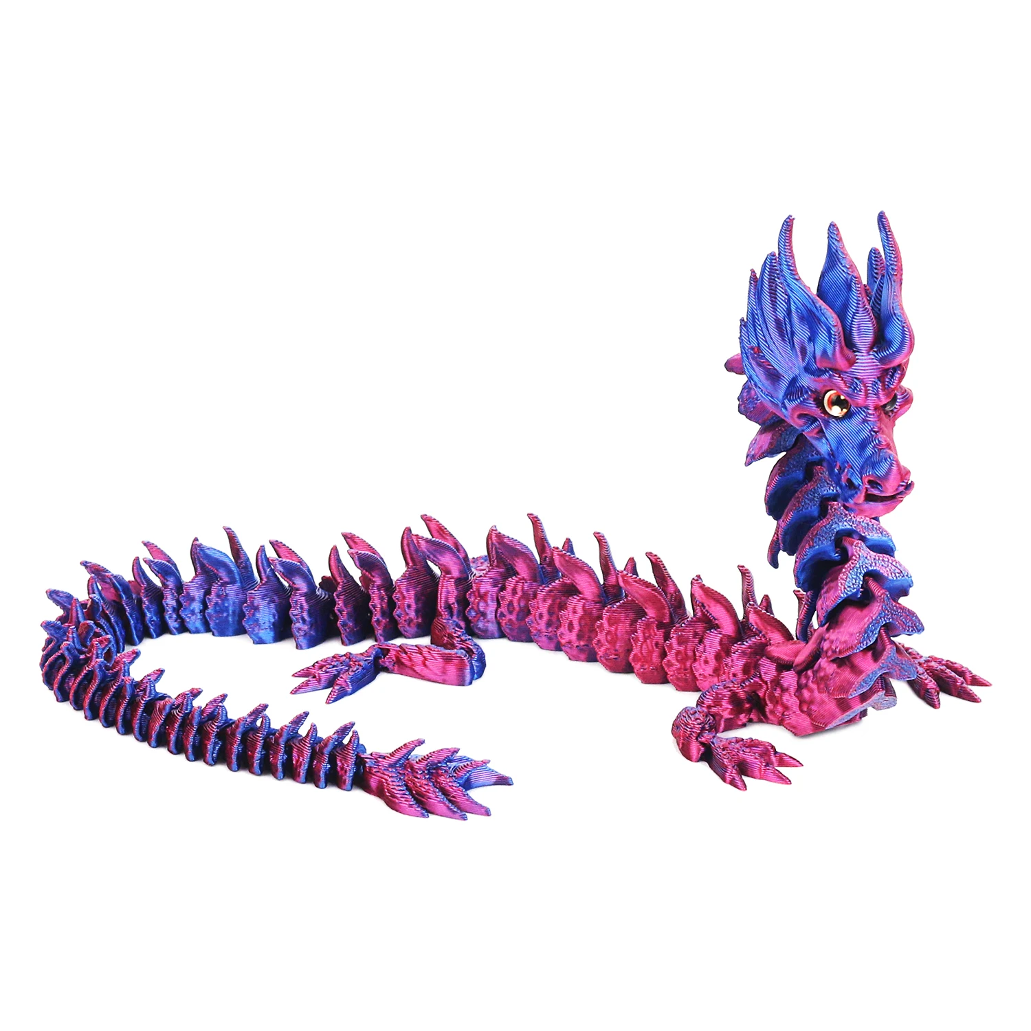3D Printed Dragon Rotatable Articulated Dragons Western Style Crystal Dragon With artificial eyeballs Desktop Ornament Gifts