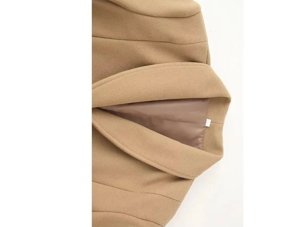 

HH Woman Winter Lapel Long Sleevessingle Breasted Solid Color Tighten The Waist Mid Length Coat Female Casual Commutingket Mujer