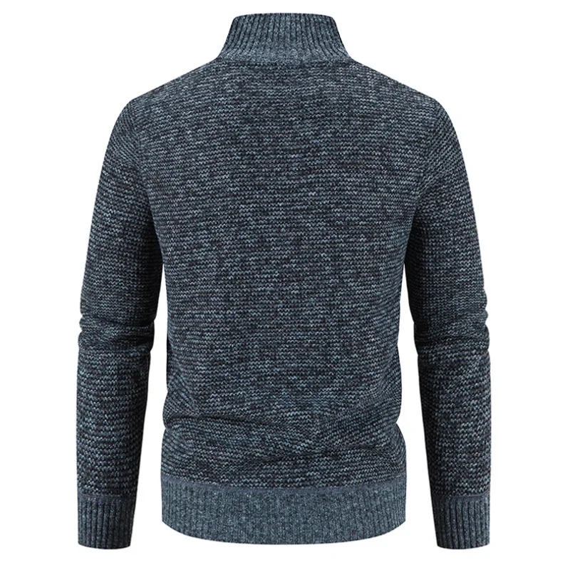 Men Knitted Sweater Cardigans Winter Warm New Half High Collar Zipper Cardigan Sweaters Coat Jacket Casual Fashion Men Clothing
