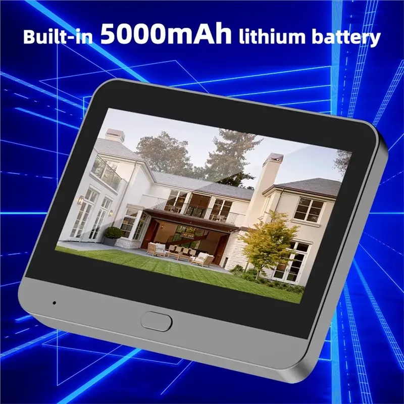 【HOME TOOL】Smart Wifi 3MP Peephole Doorbell With 4.3-Inch Screen Tuya Door Camera PIR Motion Detection Video Recording