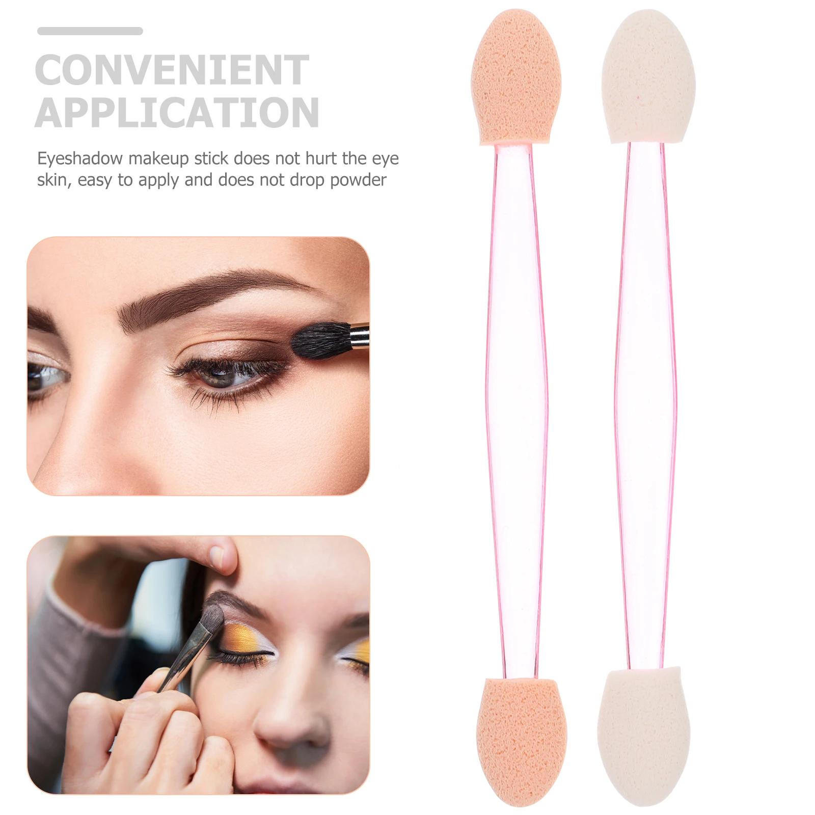

Disposable Eye Shadow Brushes Dual Sided Sponge Applicators Essential Makeup Tools Lightweight Portable Travel Friendly Plastic