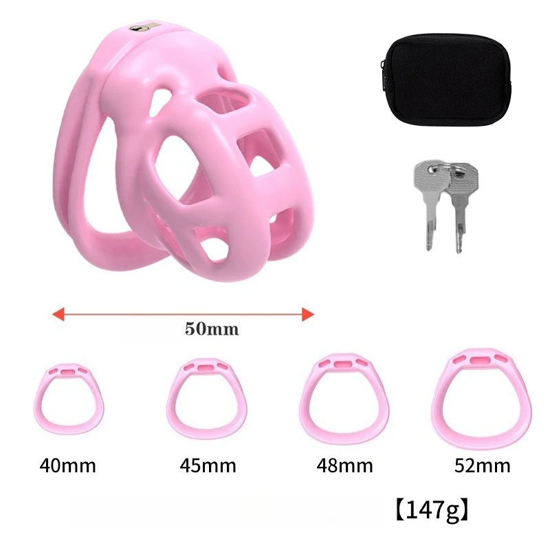 Soft Silicone Chastity Cage Device Anti-Cheating Penis Lock with 4 Size Cock Rings Penis Restraints for Men Discreet Sex Toy gay