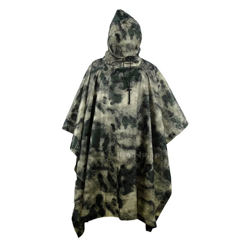 Outdoor Camping Raincoat Hiking Poncho Hunting Military Tactical Rainwear Rain Gear Travel Survival Multi Used Tools for Hunters