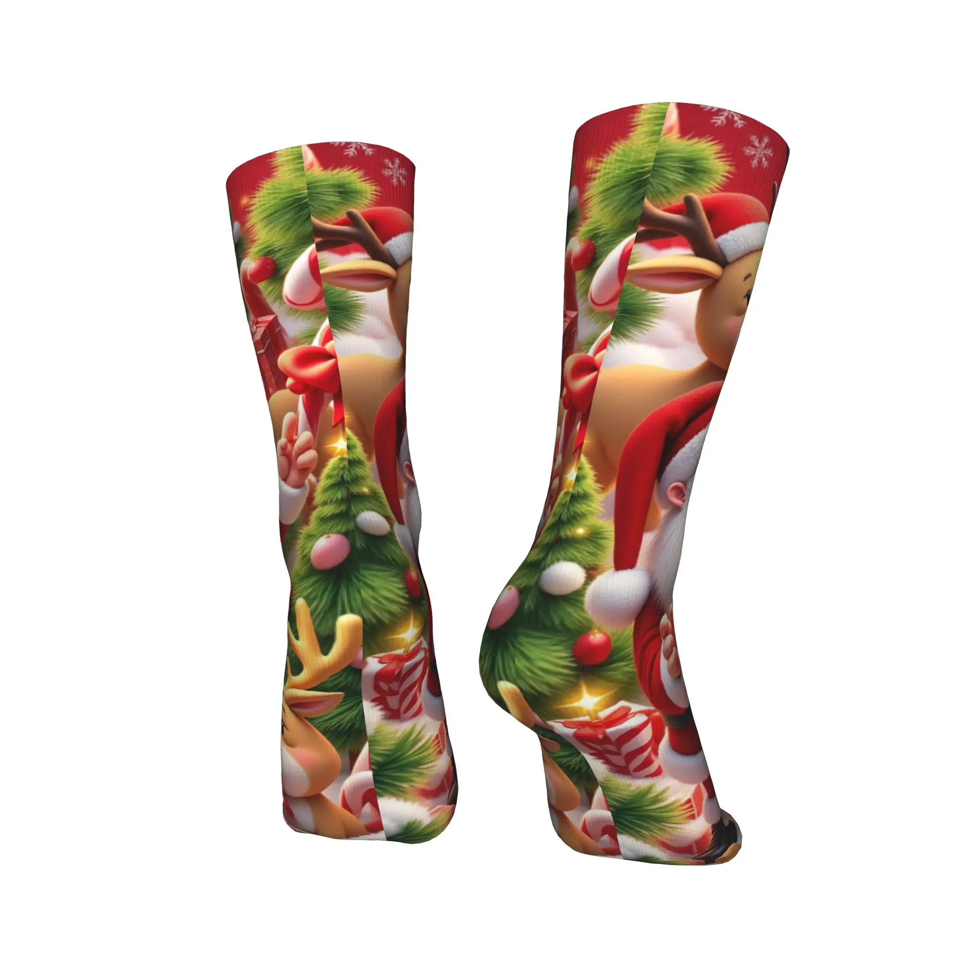 سانتا كلوز عيد ميلاد سعيد الجوارب الخريف جوارب الترفيه للجنسين الرجال جوارب ناعمة متوسطة تصميم سكيت المضادة للانزلاق الجوارب
