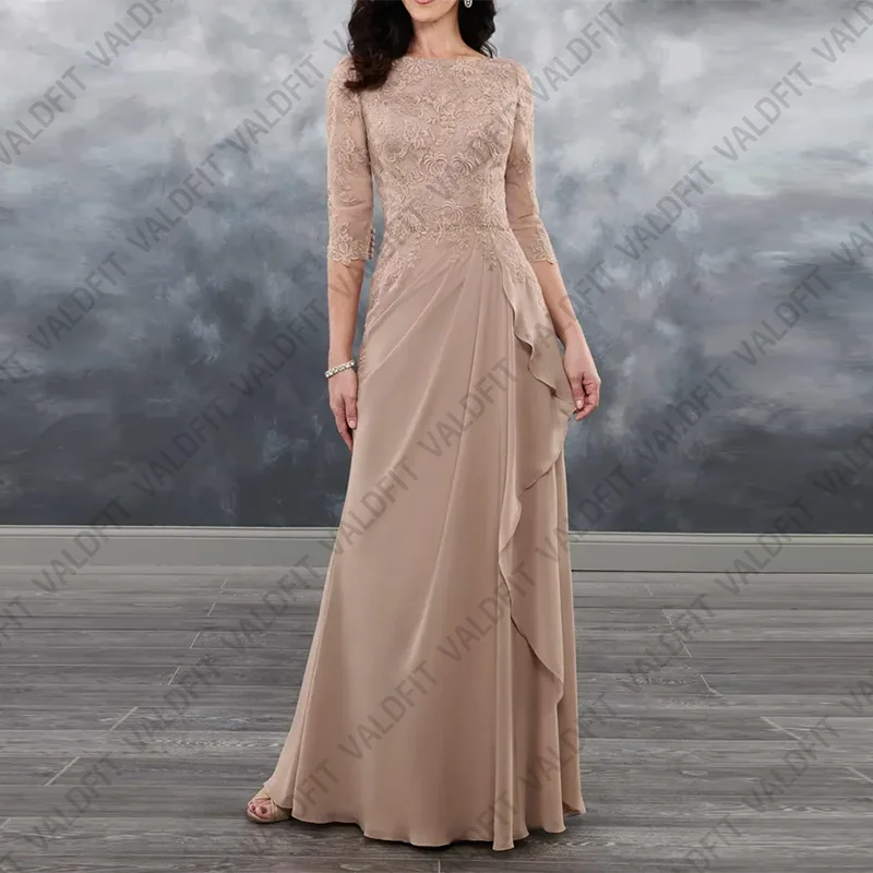 Customized Chiffon Mother of the Bride Dresses with Sleeves Wedding Party Dress Vestido Boda Invitada Elegantes Para Mujer 2023