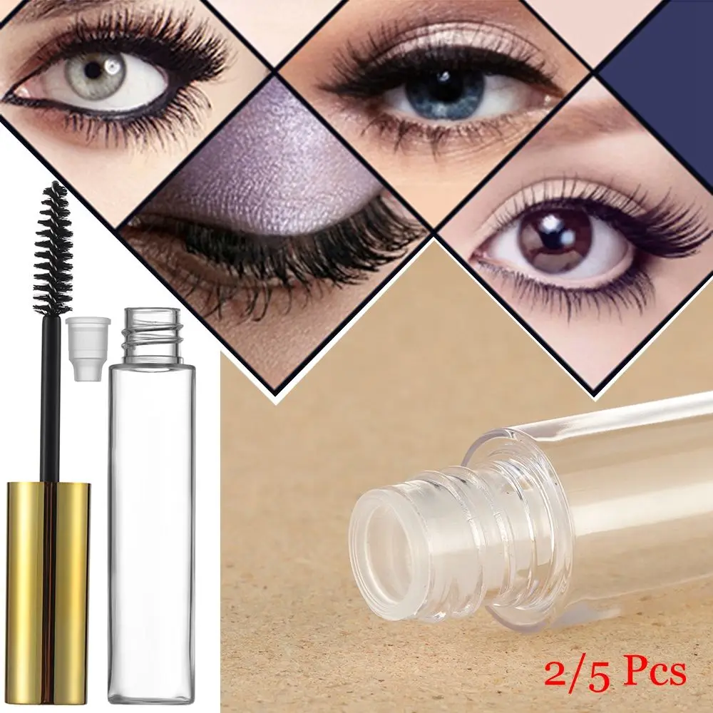 2/5 Pcs Hot Makeup Tool Travel Size Mascara Tube With Brush Refillable Bottles Empty Container Eyelash Cream Vial