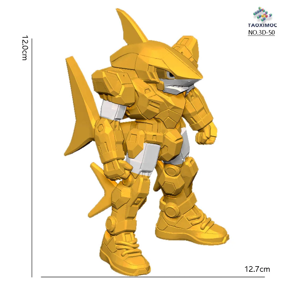 Figurine de requin Shimpanzini Bananini imprimée en 3D, Tralalero Tralala Tung Sahur Fusion Monster, jouet, poupées assemblées Tung Mecha