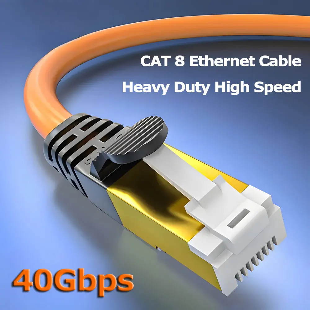 High Flex Cat 8 Ethernet Cable Heavy Duty High Speed Internet Network Cable 26AWG Network Wire, 40Gbps 2000Mhz SFTP Patch Cord