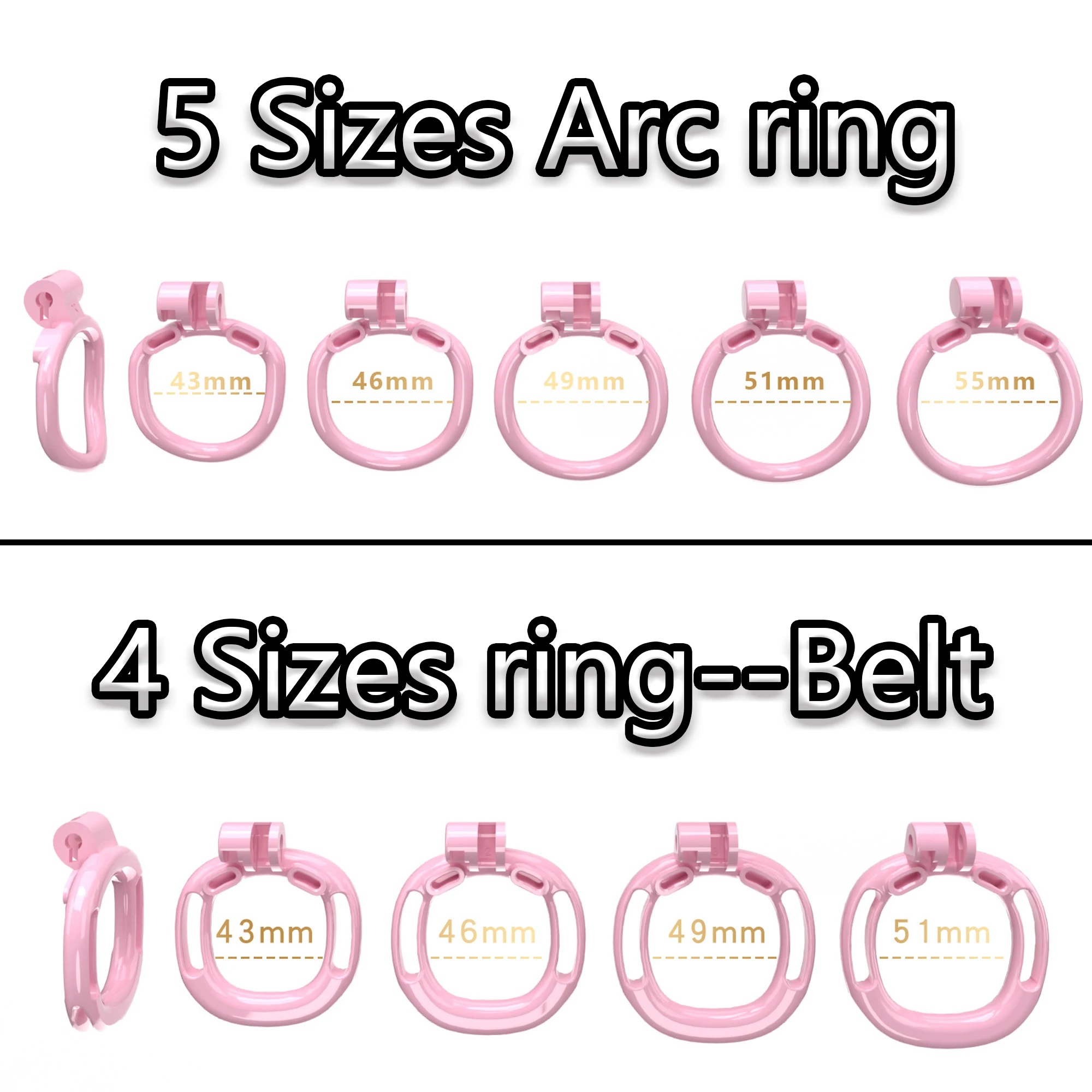 New BDSM Toys Male Chastity Device Lightweight Chastity Cage for Men, Plastic Cock Penis Lock Pink Large, Adult Gay Sex Toys18+ view 5