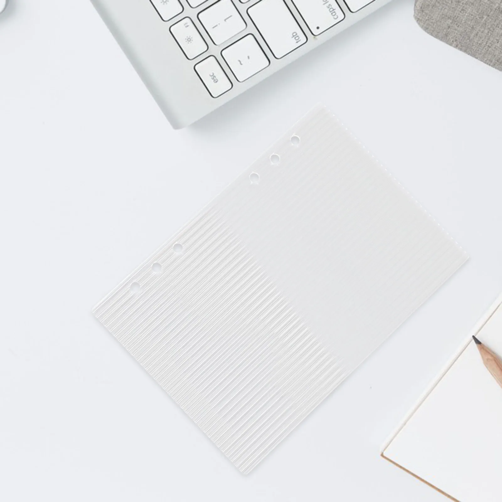 Clear Acrylic Binder Notebook Cover 6 Ring Binder A5 Clear Stripe Cover Diary Small Journal Planner Notepad Cover Memo Pad Shell