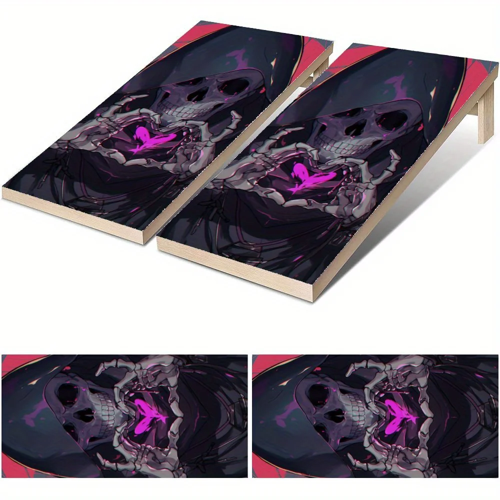 

Dark Sweetheart Waterproof Cornhole Board Vinyl Wraps, PVC Outdoor Game Board Design, Perfect for Sports & Leisure Activities, D