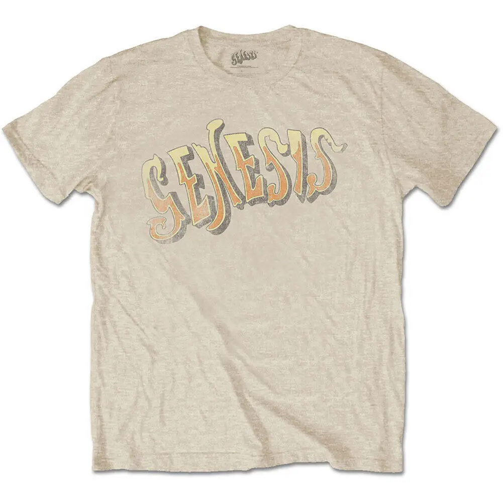 Men's Genesis Vintage Logo Golden Slim Fit T shirt Medium Sand