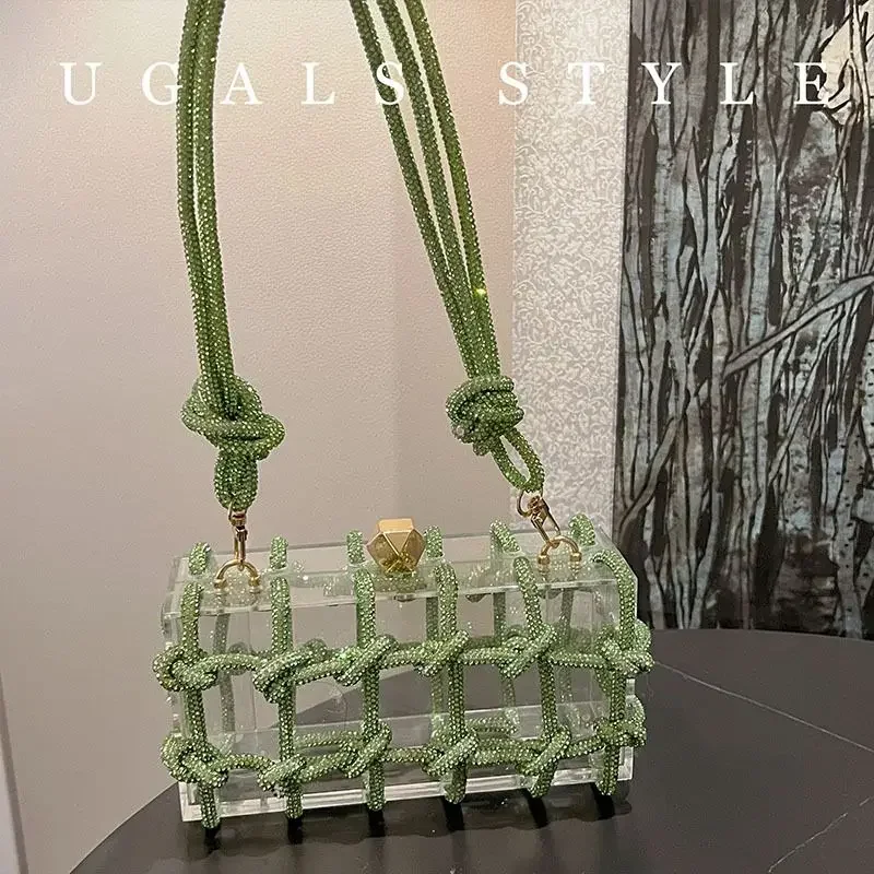 Sac à Main en Clip Scintillant de Style Français pour Femme, Sacoche de Soirée Élégante et à la Mode, Nouvelle Collection Printemps 2023