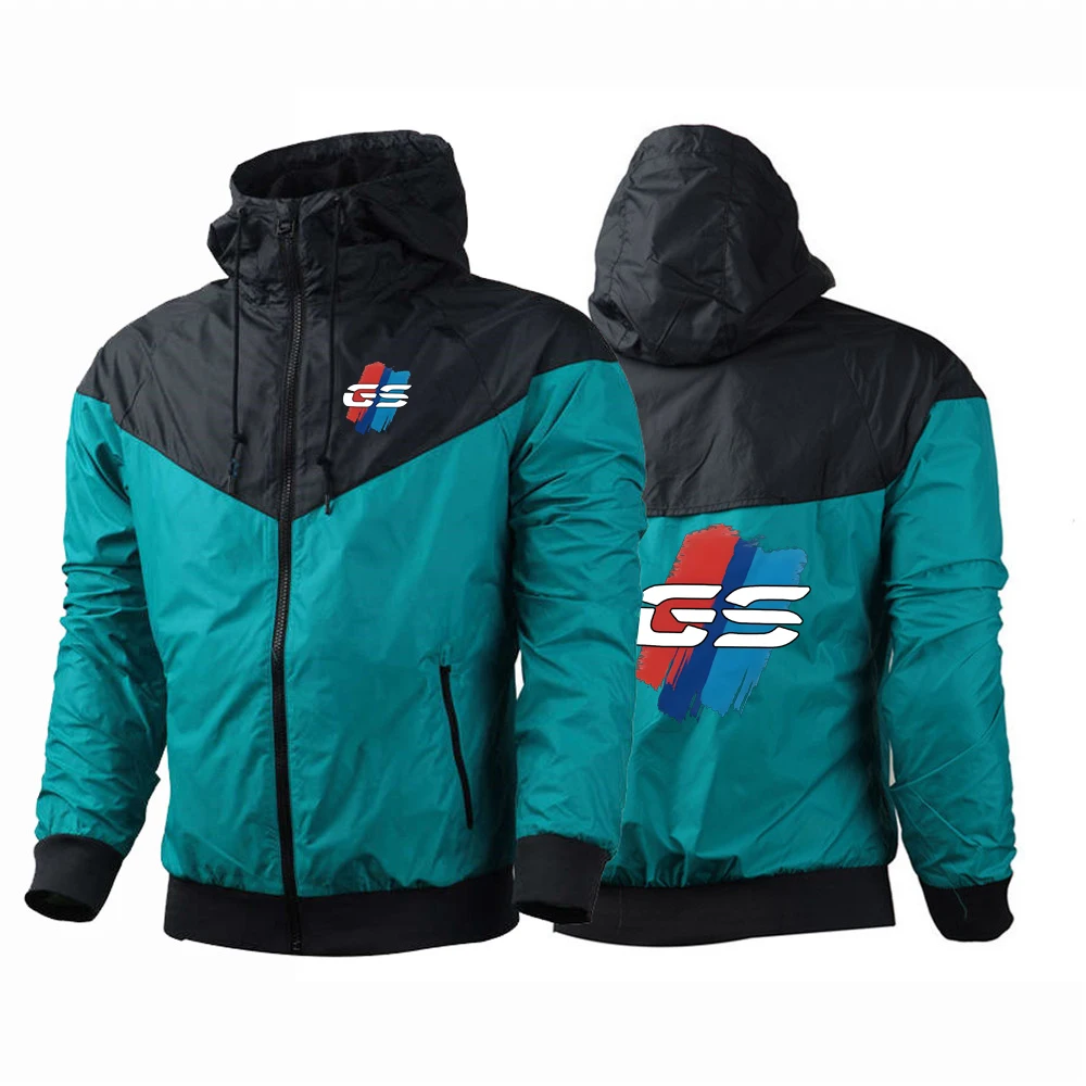 2025 Spring And Autumn Man's GS Adventure Motorcycle Logo Print Color Blocking Eye Catching Coat Windproof Waterproof Jacket
