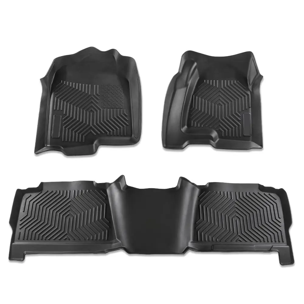 

Коврики 3 шт. подходят для Chevy Silverado GMC Sierra 1500 1999-2006 и 1500 Classic 2007, 2WD 4WD Extended Cab TPE напольные вкладыши