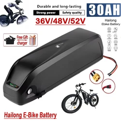 48V 52V 36V for Hailong E-Bike Battery 30Ah BMS Electric Bicycle Downtube Lithium Battery Pack for 1000W 750W 500W 250W Motor