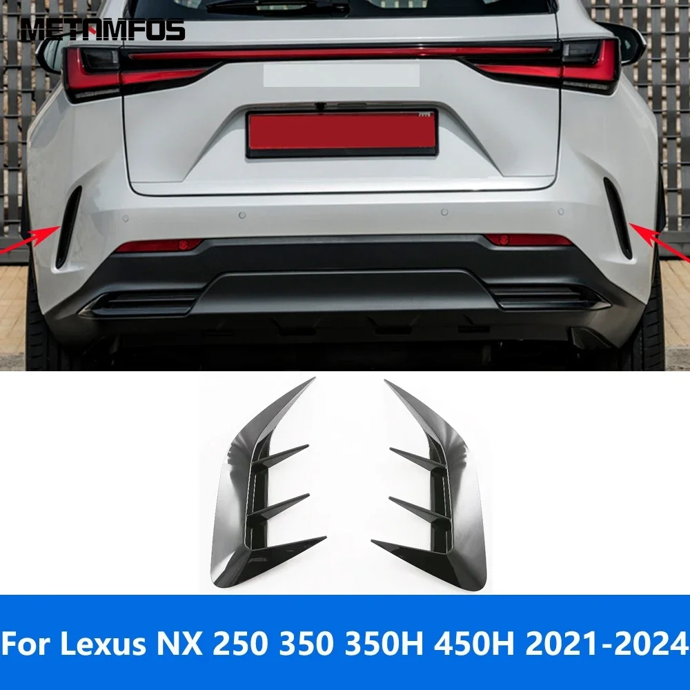 Grille de pare-chocs arrière pour Lexus, garniture de sortie d'aération Spomicrophone, accessoires chromés pour Lexus NX 250, 350, 350H, 450H, 2021-2023, 2024, style de voiture