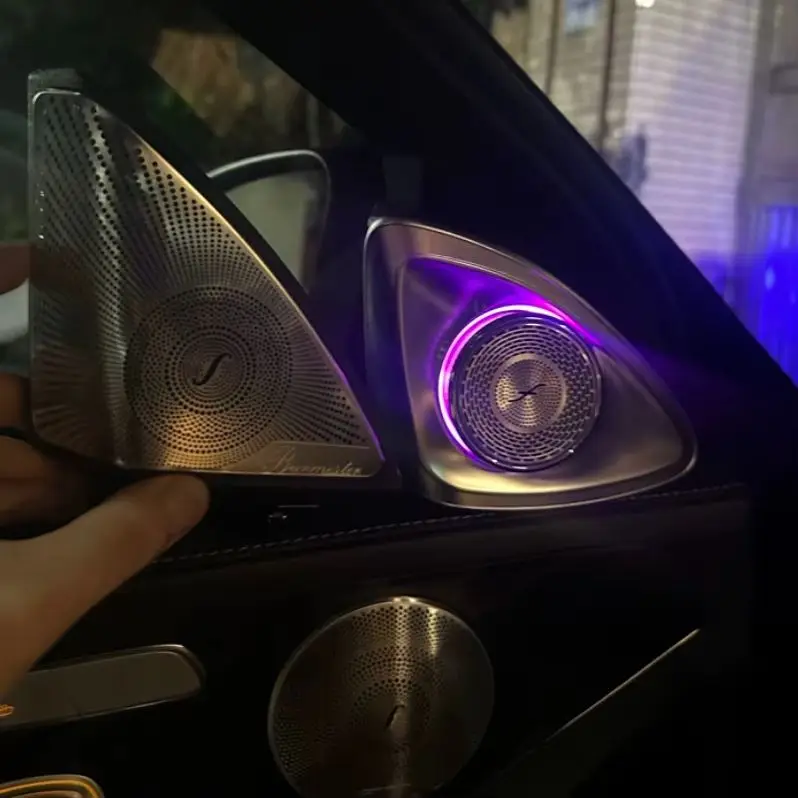 64 Color LED 4D Rotating Tweeter Speaker For Mercedes Benz Maybach S-Klass W223 S500L Horn Ambient Light Retrofit Kit Car Light