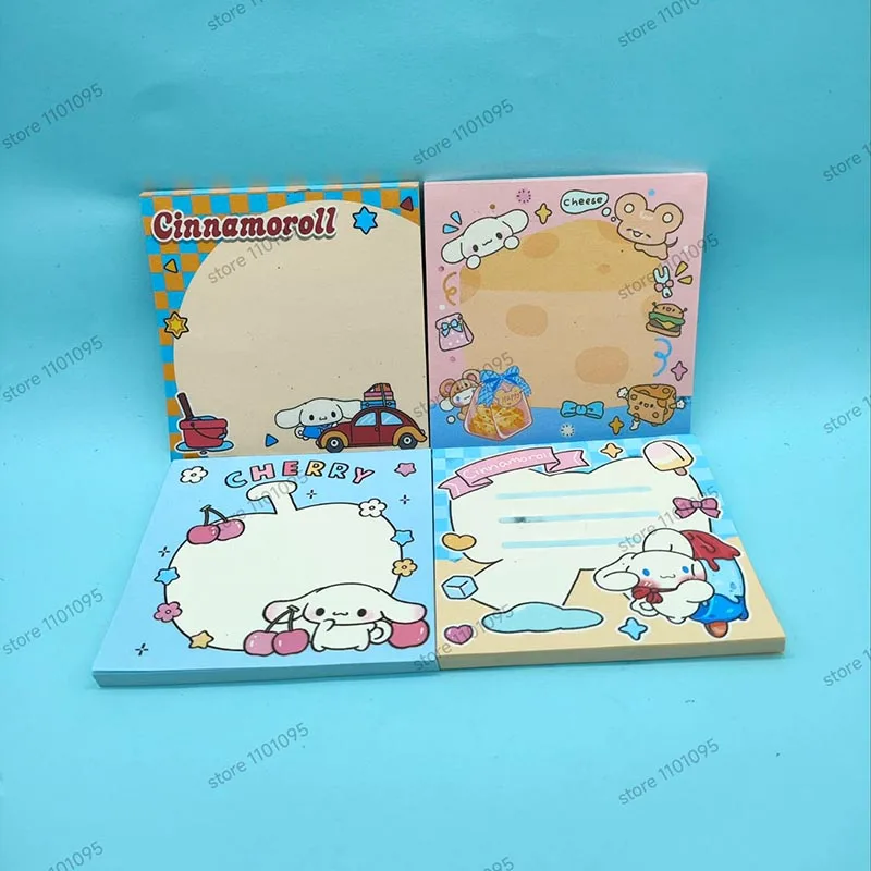 

4pcs/lot Sanrio Cinnamoroll Memo Pads Sticky Notes Kawaii Stationery Notepad Post Office School Supplies Kids Gift