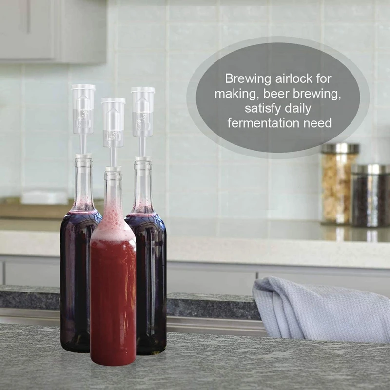 [Value Pack]Fermentation Lids Airlock Kit with 6Stopper,Air Locks Fermentation Airlock Beer Wine Kombucha Brewing Kit Airlock Bu