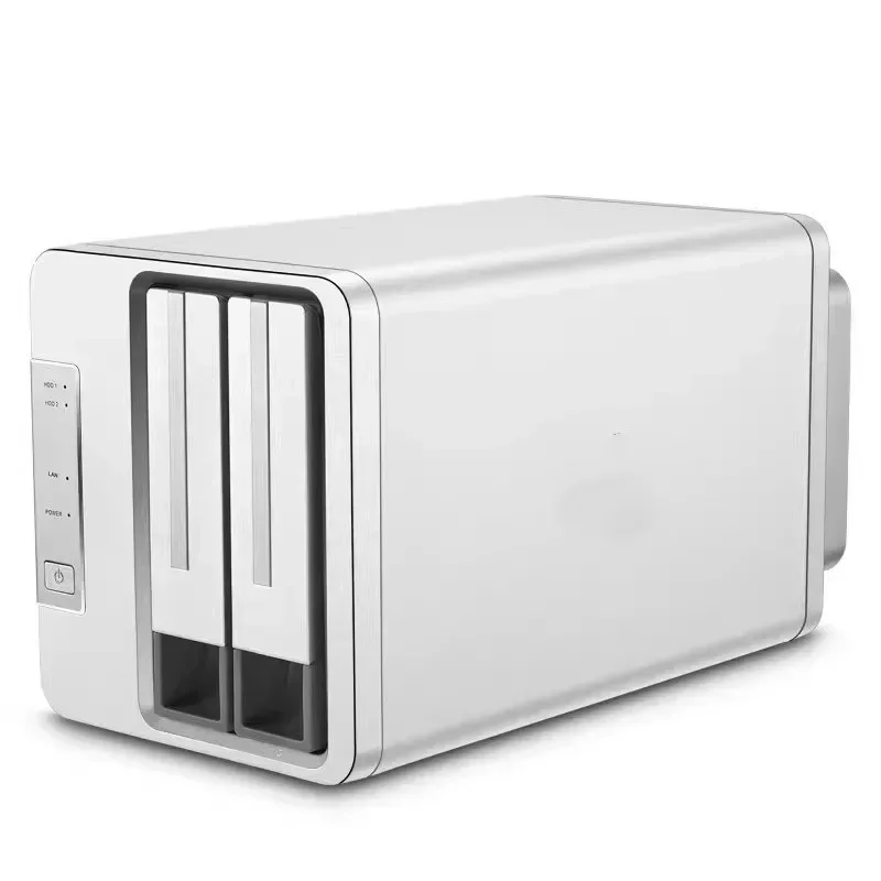 Nuevo Servidor de almacenamiento de red Nas pequeño para el hogar, almacenamiento en la nube, acceso Web, servidor para compartir archivos, 2 ranuras para discos