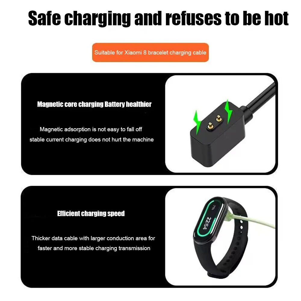 1M Magnetic USB Charging Cable For Xiaomi Mi Band 8 SmartWatch Charger Miband 8 Bracelet Charging Dock Adapter Cable Accessories