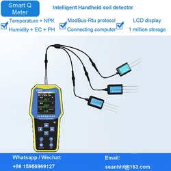 Rilevatore di terreno LCD temperatura e umidità + EC + PH + NPK 7 in 1 i nutrienti del sensore possono essere collegati con più ModBus RS485