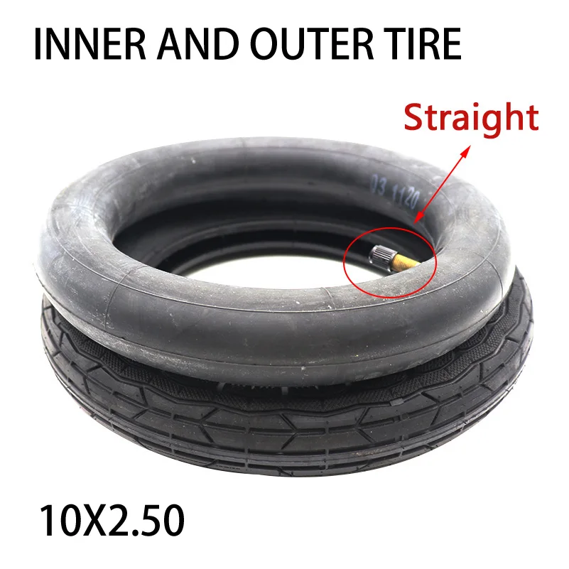 Inner&Outer Tires 10x 2.50 with bent / Straight Valve For Tricycle Bike Schwinn Kids 3 Wheel Stroller scooter 10'