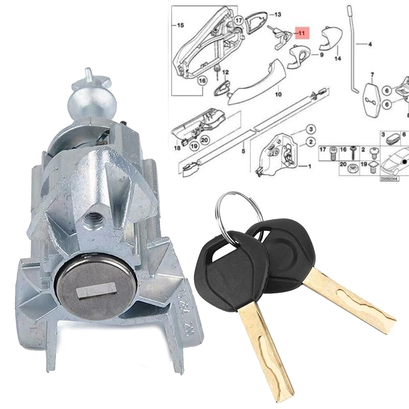 

Left Driver Door Lock Cylinder Barrel Assembly With 2KEYS For BMW X5 E53 2000 2001 2002 2003 2004 2005 2006 51217035421
