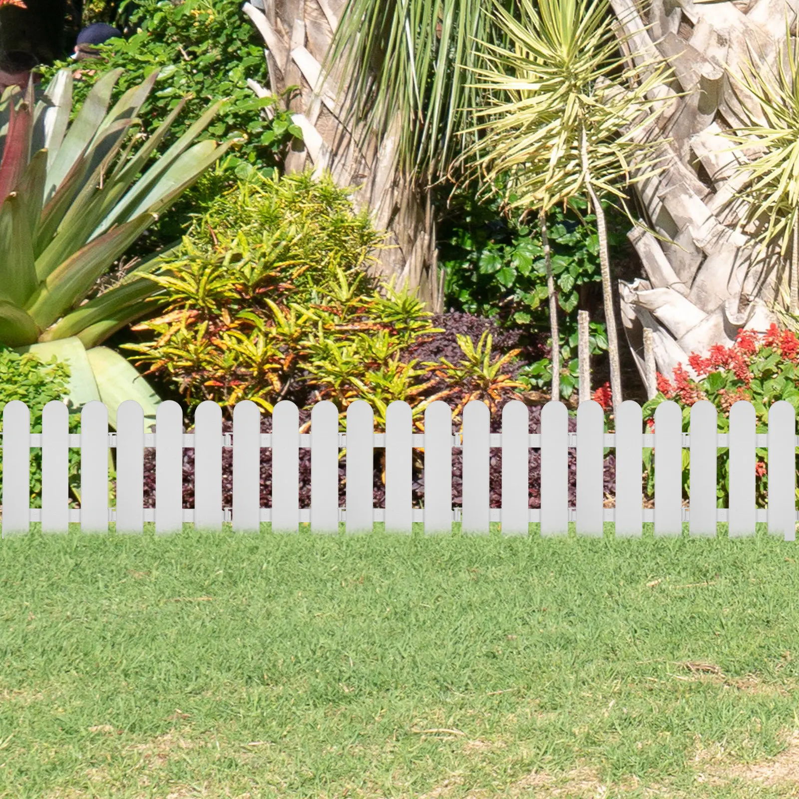 10Pcs Plastic Fence Unique Design Stable Performance Decorative Fence for Christmas Party Yard Garden Lawn Guardrail