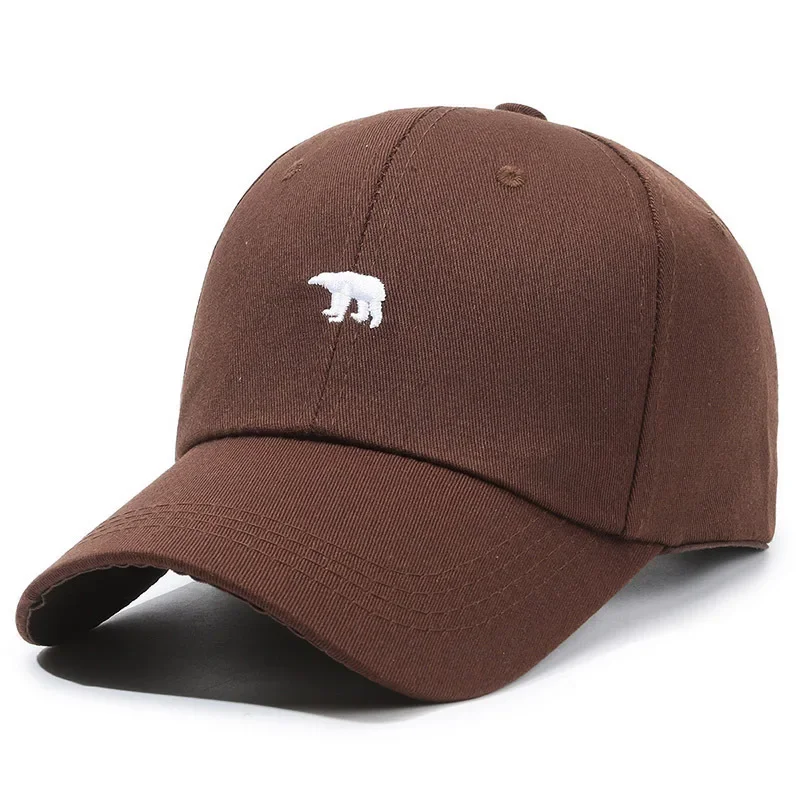 

Spring Summer Baseball Cap for Women and Men Polar Bear Embroidery Hip Hop Cotton Sun Hats Unisex Casual Visor Hat