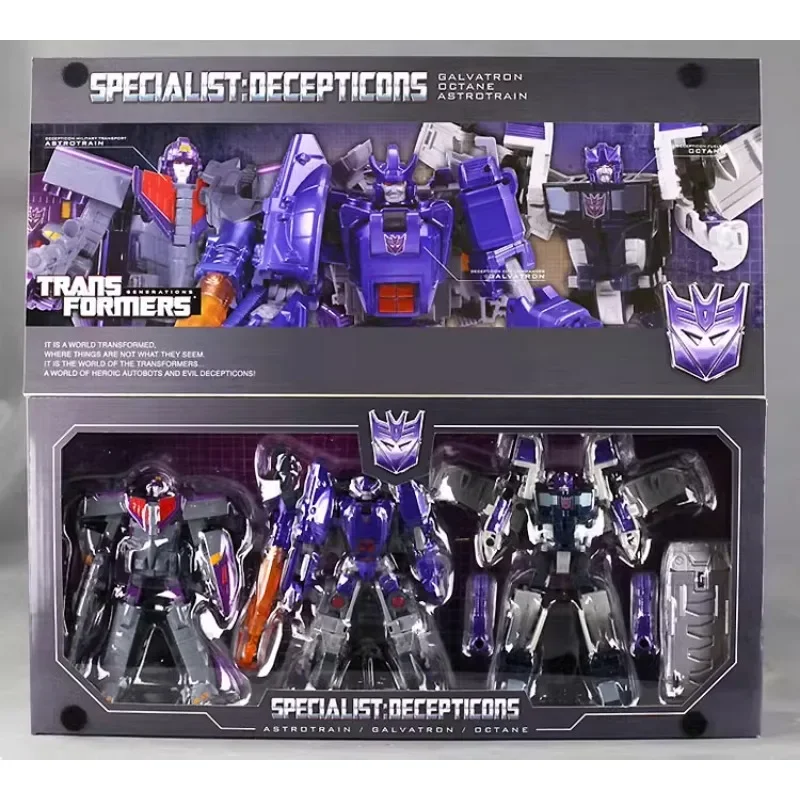 In Stock Transformers Toys Asia Limited Decepticons Three-person Set Galvatron Big Train Gas Bomb Model Action Figure Hobby Gift