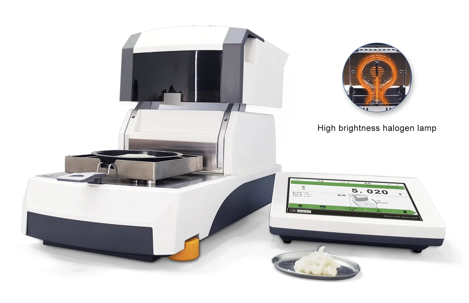 XY200MS moisture analyzer 210g 0.001g 0.01% stainless steel chamber settable temperature the percentage of moisture content