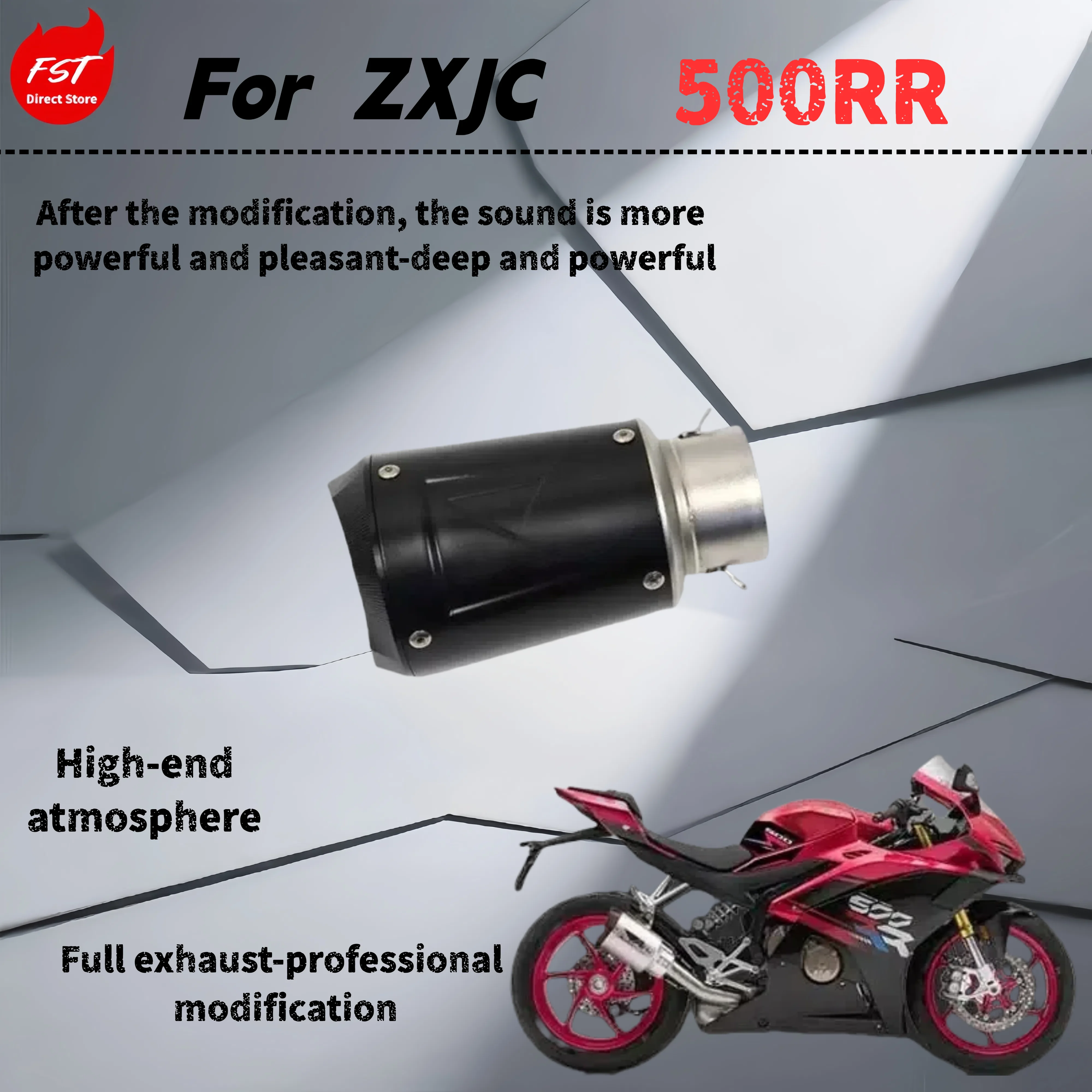 

ForZXJC500RR-Modified multi-stage exhaust pipe-the sound is deep, thick and powerful