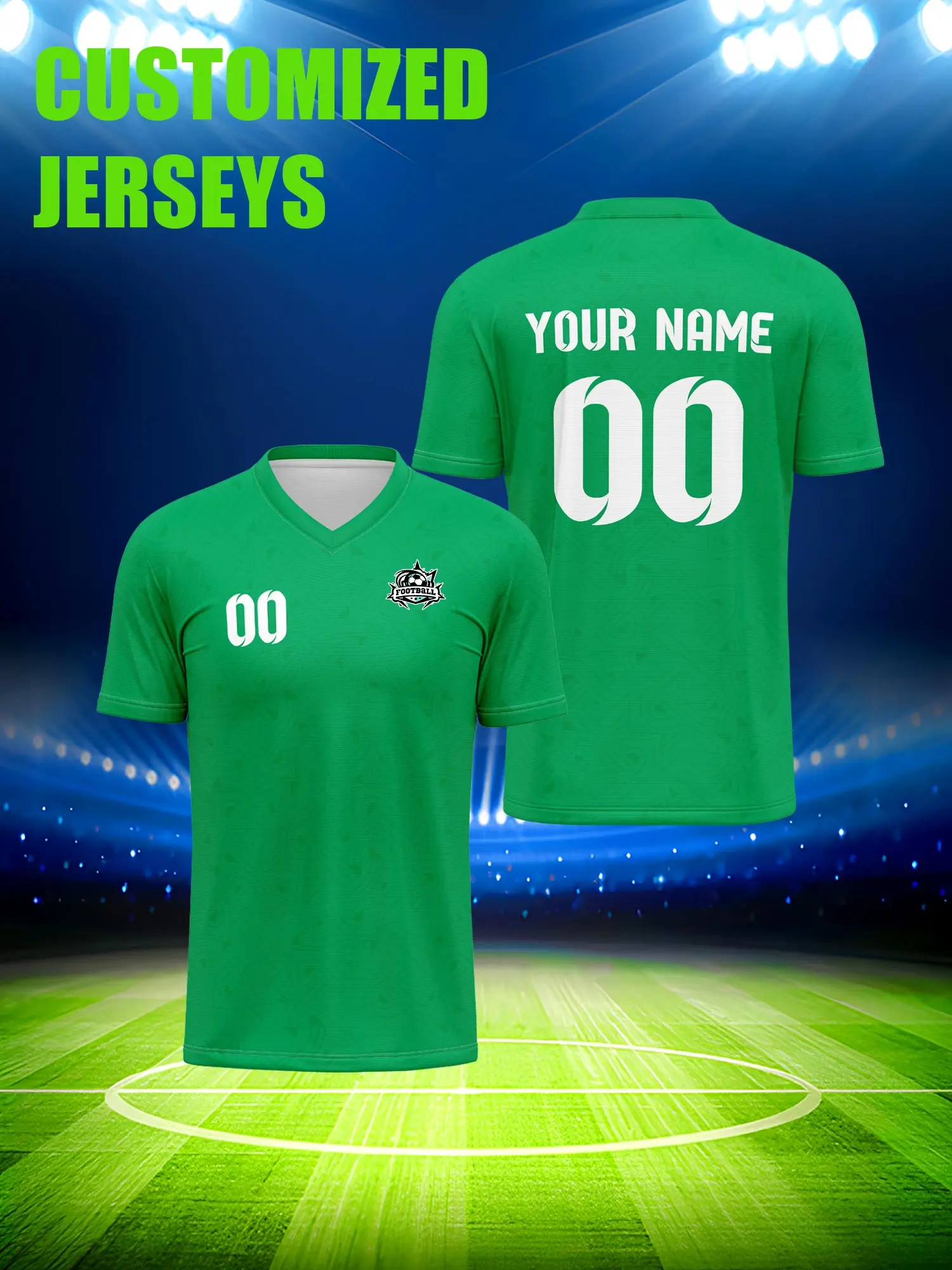 

Футболка для футбола с индивидуальным изображением, номером и именем, в стиле европейского и американского футбола.