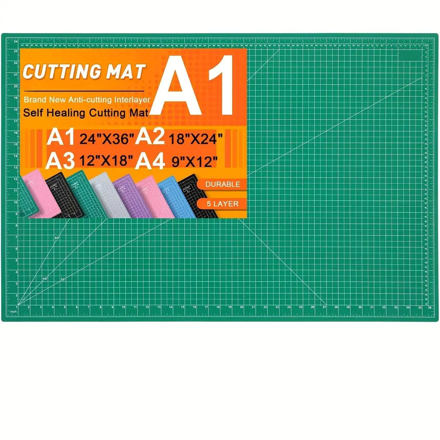 High-density upgrade 24" X 36" large self-healing sewing pad,  size 24" X 36", A1, A2, green