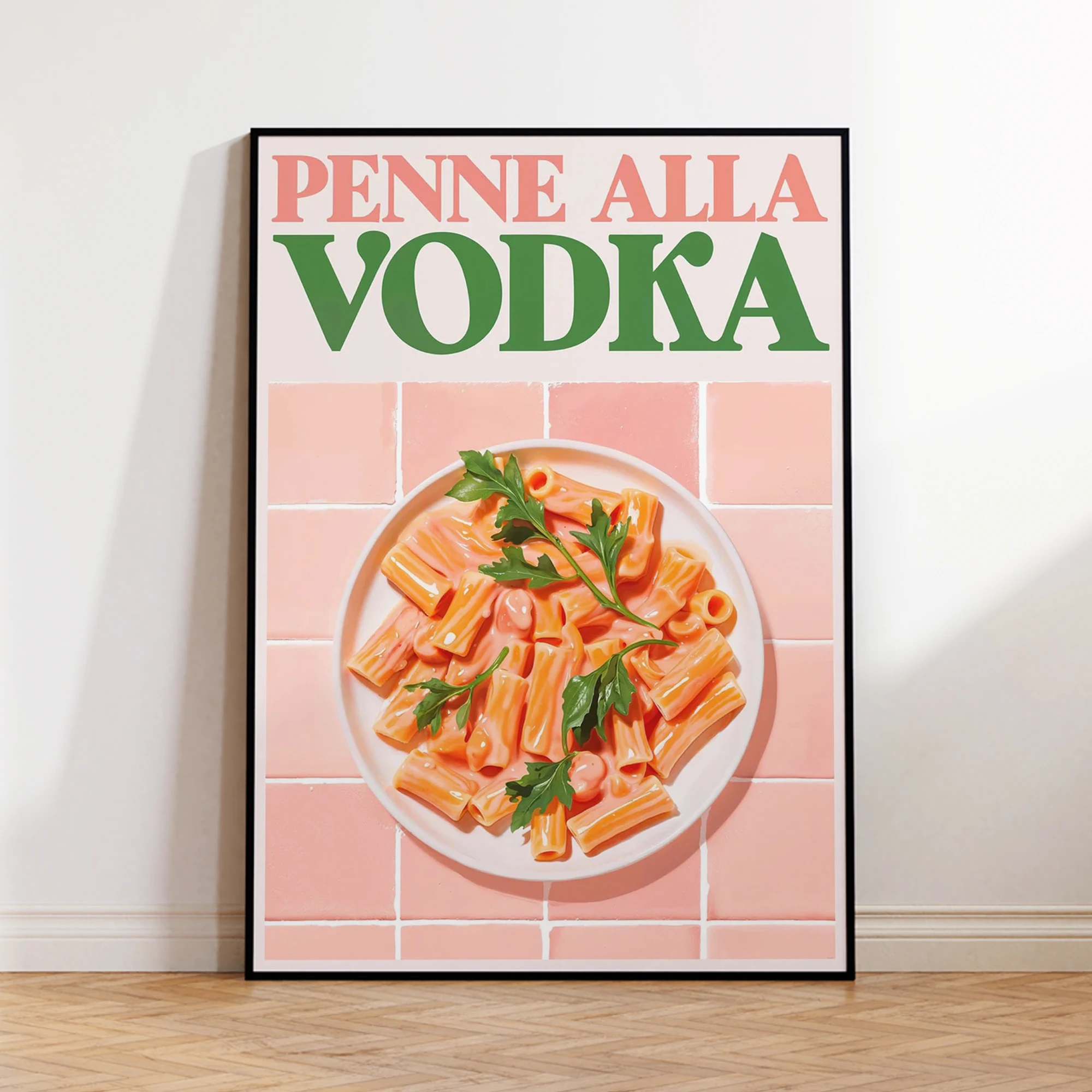 Modern,Minimalist Penne Alla Vodka Wall Art Print Canvas Painting Poster Picture For Living Room  And Restaurant Home Decor