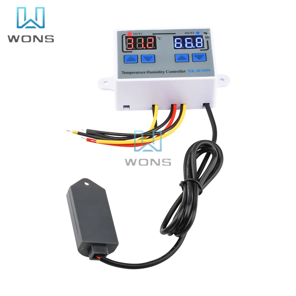 Imagem -04 - Controlador de Temperatura Dupla Termostato Digital Microcomputador Regulador Temperatura Ajustável Controle de Interruptor 10a W1088 Xk-w1088