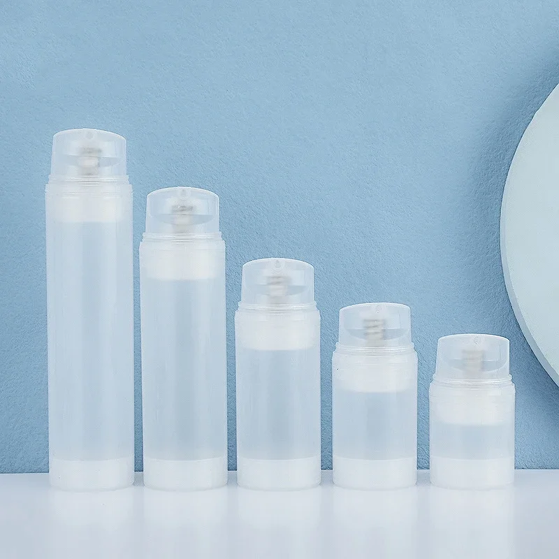 Bouteille sans air avec pompe à baïonnette, contenant sous vide transparent, emballage cosmétique africain, tube en plastique, 30ml, 50ml, 80ml, 100ml, 120ml, 150ml, 10 pièces