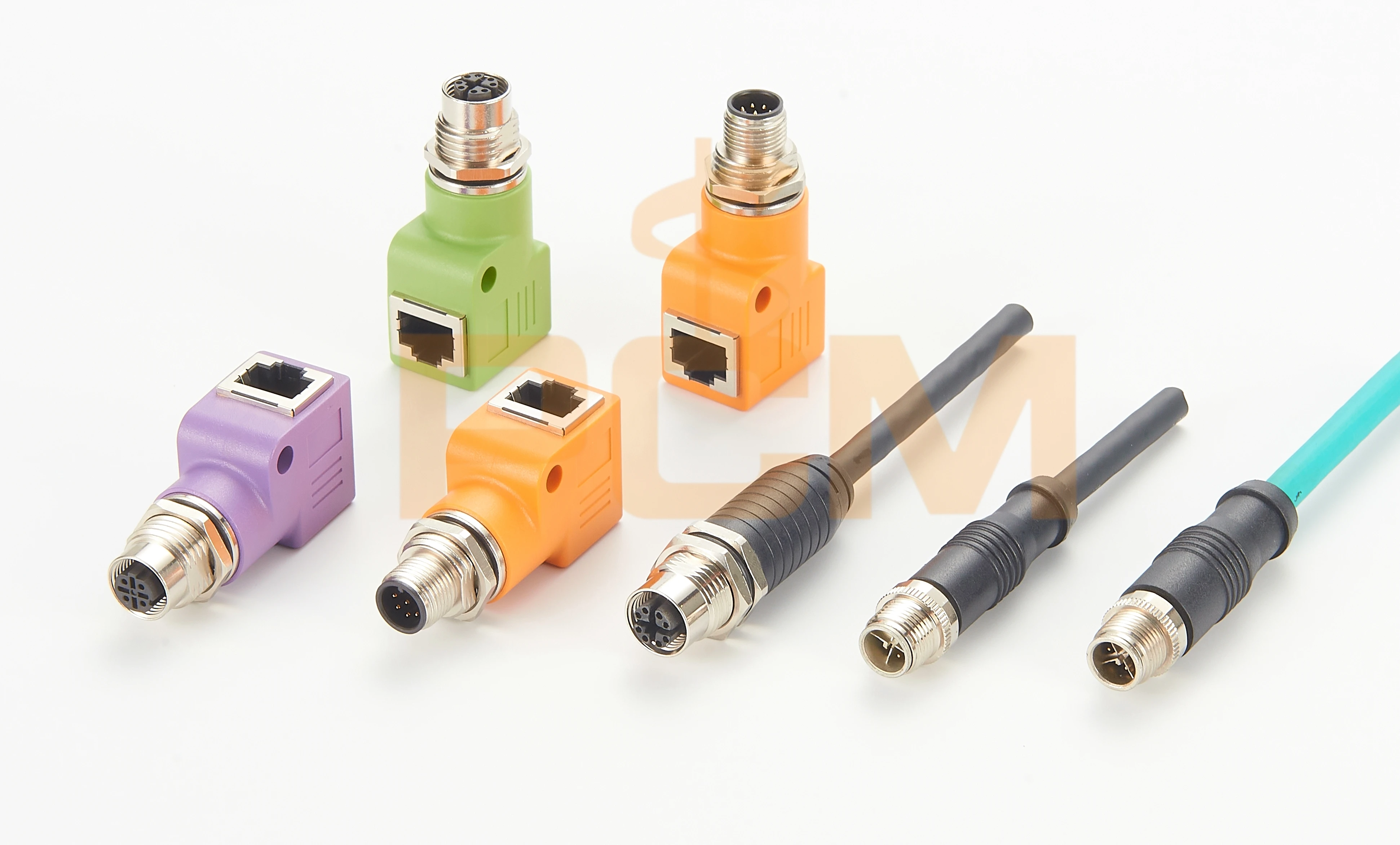 Schottverbinder M12 auf RJ45 Adapter M12 8-Pin Typ A Code Ethernet auf RJ45 8P8C Einbau-Winkeladapter – Detail 6