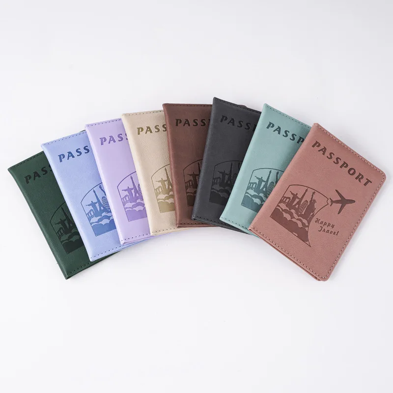 

Fashion Women Men Passport Cover Pu Leather Solid Color Travel ID Credit Card Passport Holder Packet Wallet Purse Bags Pouch