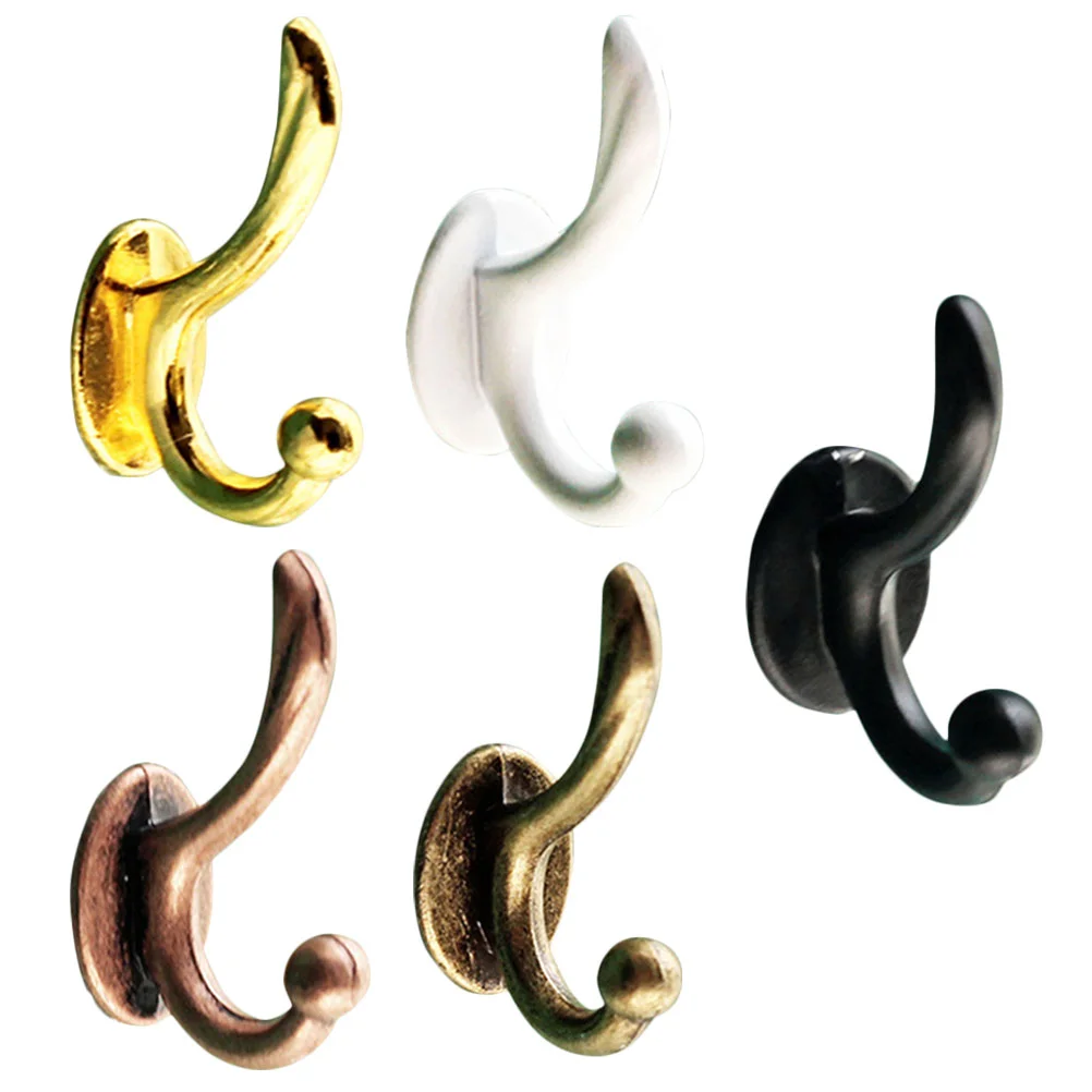 

5 Pcs Mini Hook House Props Clothing Wall Hangers Simulated Hooks Towel Decorative Alloy Furniture for Dolls
