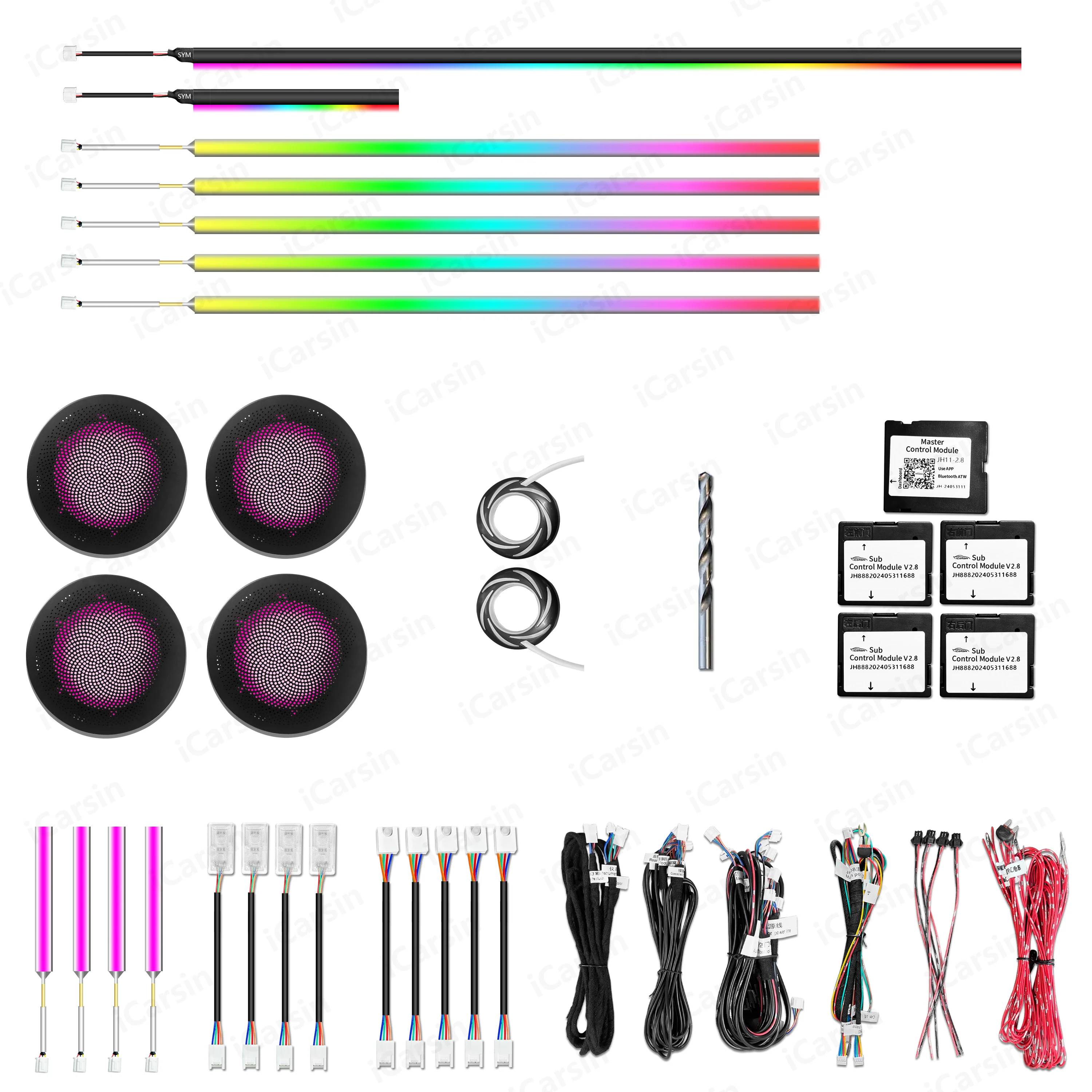 For 4 Series F33 F36 2016-2019 Atmosphere Bar Accessories Upgraded 256-Color Symphony Light Emitting Diode Interior Lighting