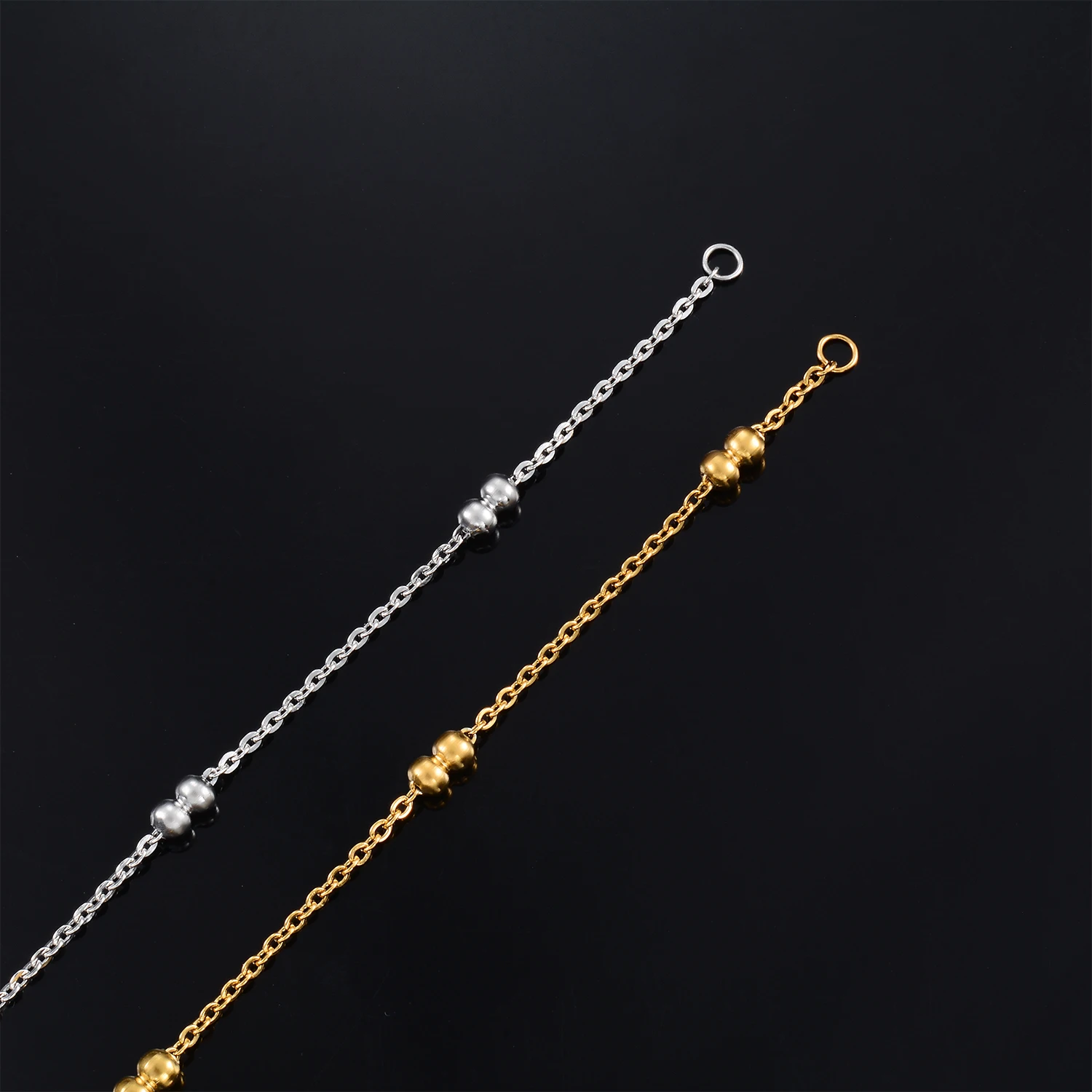 Trendige Edelstahl-Langkette mit kleinen Perlen, O-förmige dünne Ketten, Kugelglieder für DIY-Schmuck – Detail 3