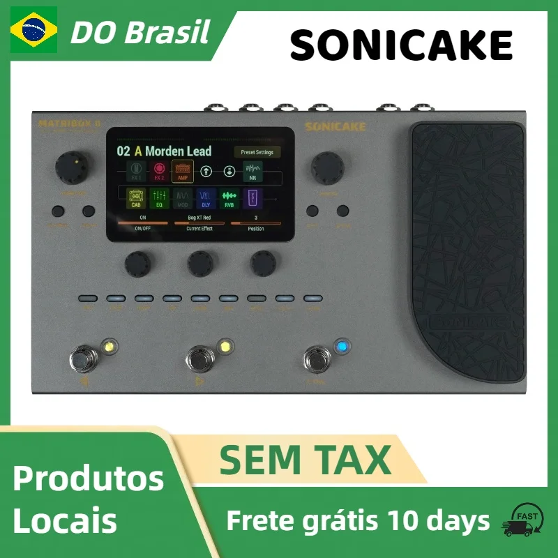 SONICAKE Matribox II Brasil New Guitar Bass Amp Modeling Multi-Effects Processor with Expression Pedal FX Loop MIDI Stereo USB