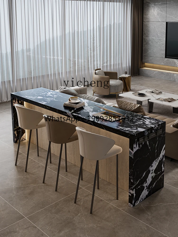 

Cream Style Stone Plate Kitchen Island Dining Table Kitchen Partition Multifunctional Center Guide Console Console